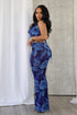 Georgina Floral Print Mesh Halter Top & Pants SET